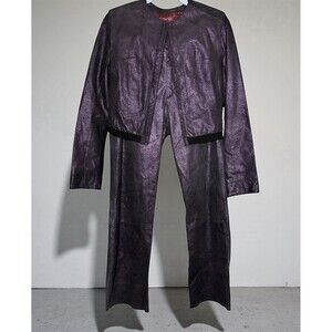 Venus Williams By Wilsons Leather 2 Pc Set Jacket Sz S & Pants Puple Size 4 Y2K